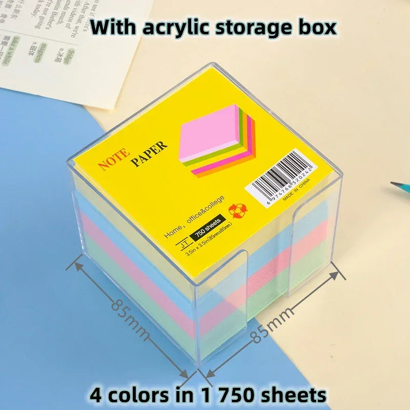 500/750Sheets 4Color Student Posted It Sticky Notes Pads Memo Notepad Notebook School Posits Stickers Stationery Message Sticker