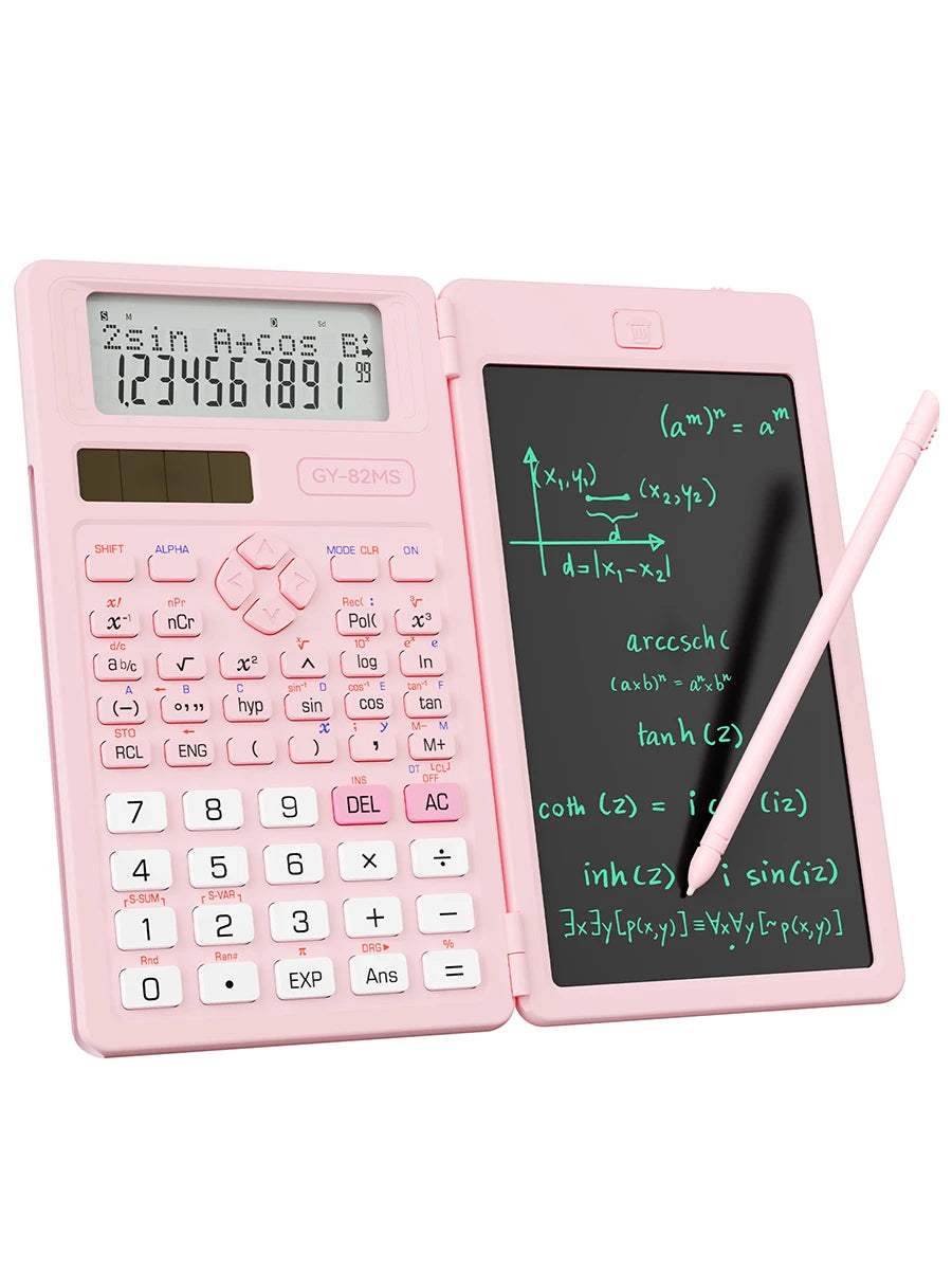 2-In-1 Foldable Scientific Calculator &amp; 6 inch Writing Tablet 82MS 240 Function LCD Display For College Office Student Teacher
