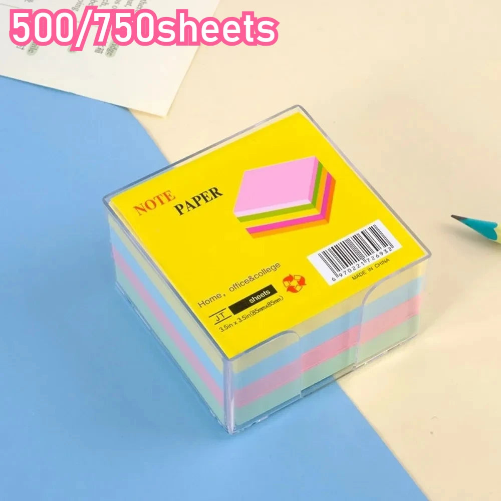 500/750Sheets 4Color Student Posted It Sticky Notes Pads Memo Notepad Notebook School Posits Stickers Stationery Message Sticker